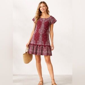 Anthropologie Feather Bone Ynez Eyelet Tunic Dress Size XS